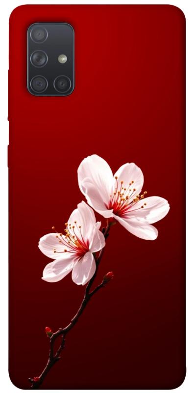 Чехол itsPrint Sakura red для Samsung Galaxy A71, цветы, купить оптом с доставкой