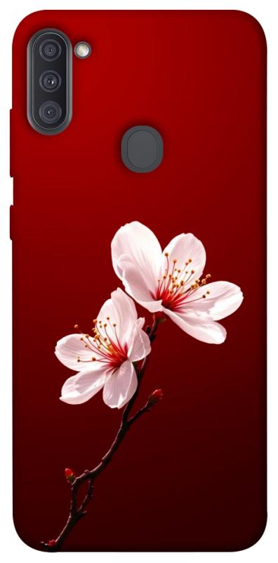 Чехол itsPrint Sakura red для Samsung Galaxy A11, цветы, купить оптом с доставкой