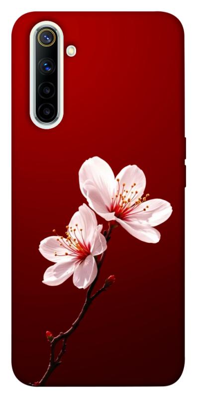Чехол itsPrint Sakura red для Realme 6, цветы, купить оптом с доставкой