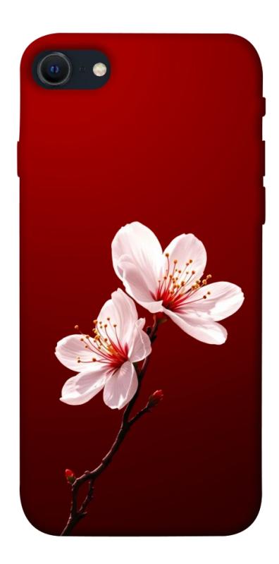 Чехол itsPrint Sakura red для Apple iPhone SE (2020), цветы, купить оптом с доставкой