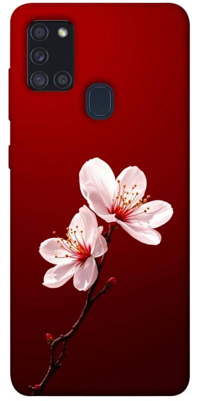 Чехол itsPrint Sakura red для Samsung Galaxy A21s, цветы, купить оптом с доставкой