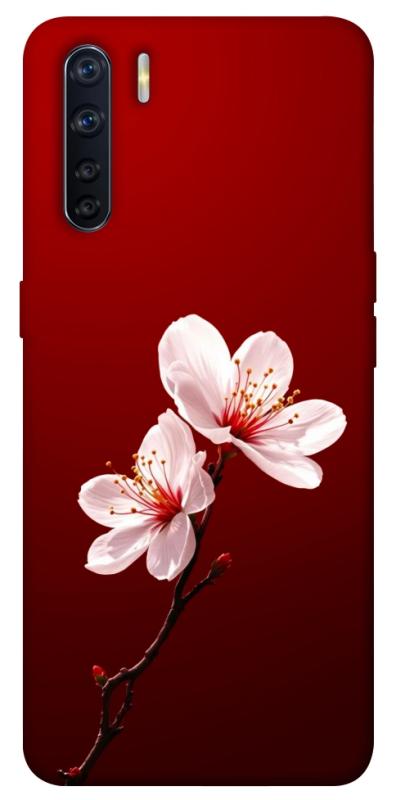 Чехол itsPrint Sakura red для Oppo A91, цветы, купить оптом с доставкой