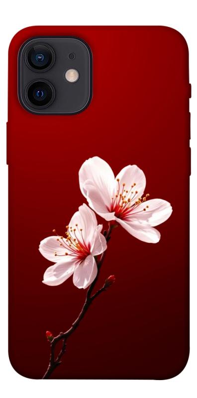 Чохол itsPrint Sakura red для Apple iPhone 12 mini (5.4"), квіти, купити оптом з доставкою