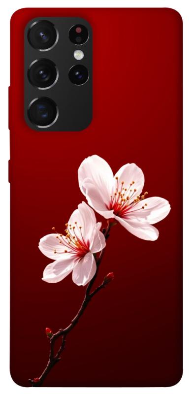 Чехол itsPrint Sakura red для Samsung Galaxy S21 Ultra, цветы, купить оптом с доставкой