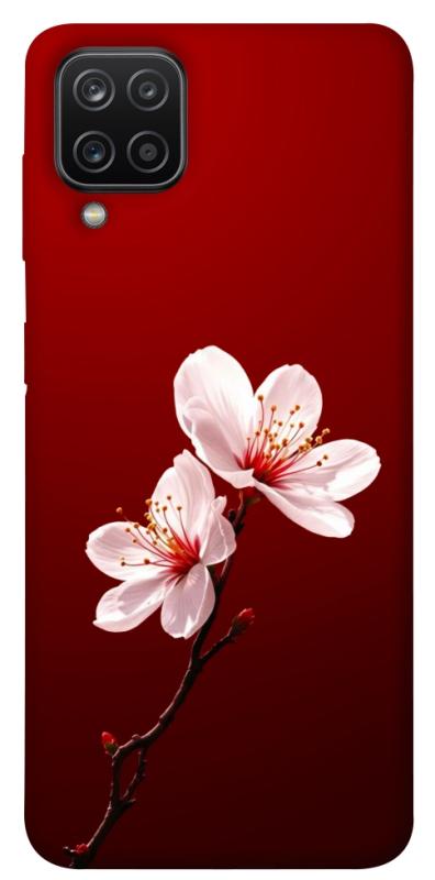 Чехол itsPrint Sakura red для Samsung Galaxy A12, цветы, купить оптом с доставкой