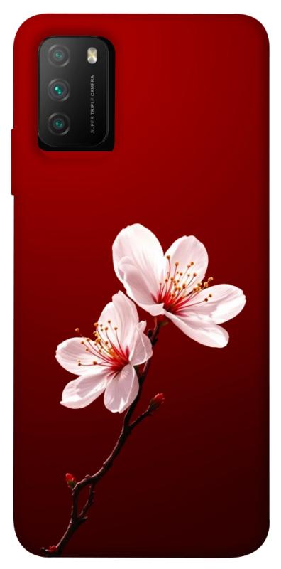Чехол itsPrint Sakura red для Xiaomi Poco M3, цветы, купить оптом с доставкой