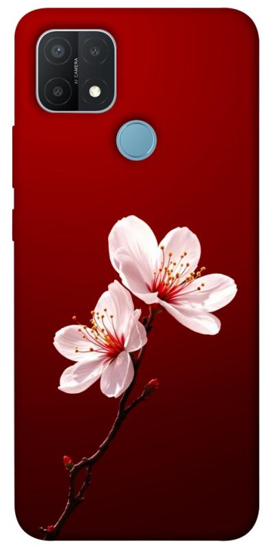 Чехол itsPrint Sakura red для Oppo A15s / A15, цветы, купить оптом с доставкой