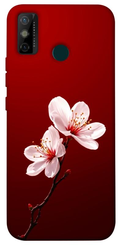 Чехол itsPrint Sakura red для TECNO Spark 6 Go, цветы, купить оптом с доставкой