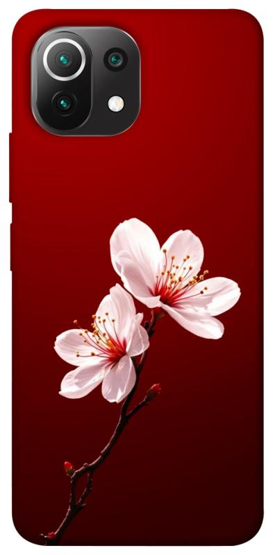 Чехол itsPrint Sakura red для Xiaomi Mi 11 Lite, цветы, купить оптом с доставкой