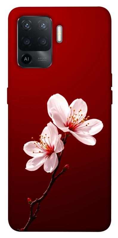 Чехол itsPrint Sakura red для Oppo Reno 5 Lite, цветы, купить оптом с доставкой