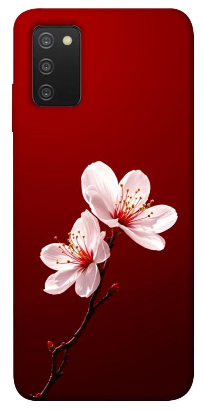 Чехол itsPrint Sakura red для Samsung Galaxy A03s, цветы, купить оптом с доставкой
