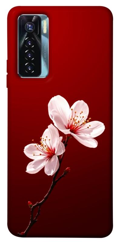Чехол itsPrint Sakura red для TECNO Camon 17 Pro, цветы, купить оптом с доставкой
