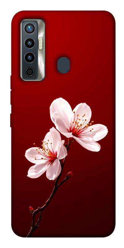 Чохол itsPrint Sakura red для TECNO Camon 17 Pro, квіти, купити оптом з доставкою