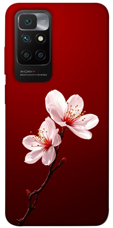 Чехол itsPrint Sakura red для Xiaomi Redmi 10, цветы, купить оптом с доставкой
