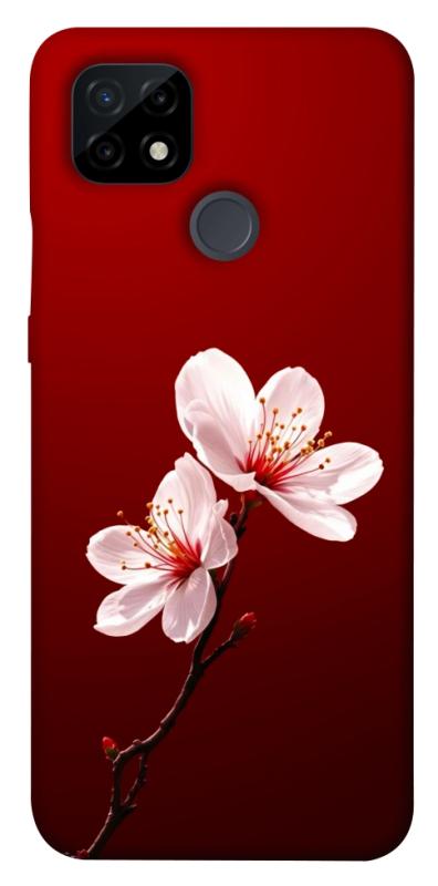 Чехол itsPrint Sakura red для Realme C21, цветы, купить оптом с доставкой