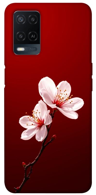 Чехол itsPrint Sakura red для Oppo A16s / A16, цветы, купить оптом с доставкой