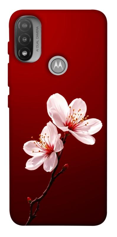 Чехол itsPrint Sakura red для Motorola Moto E20, цветы, купить оптом с доставкой