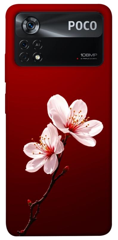 Чехол itsPrint Sakura red для Xiaomi Poco X4 Pro 5G, цветы, купить оптом с доставкой
