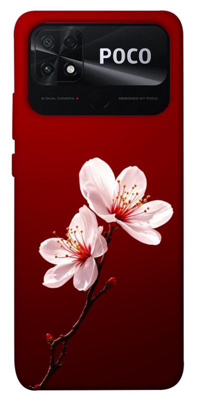 Чехол itsPrint Sakura red для Xiaomi Poco C40, цветы, купить оптом с доставкой