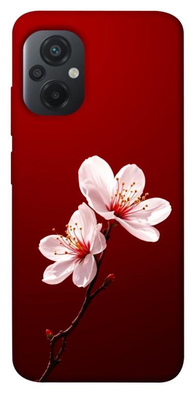 Чехол itsPrint Sakura red для Xiaomi Poco M5, цветы, купить оптом с доставкой
