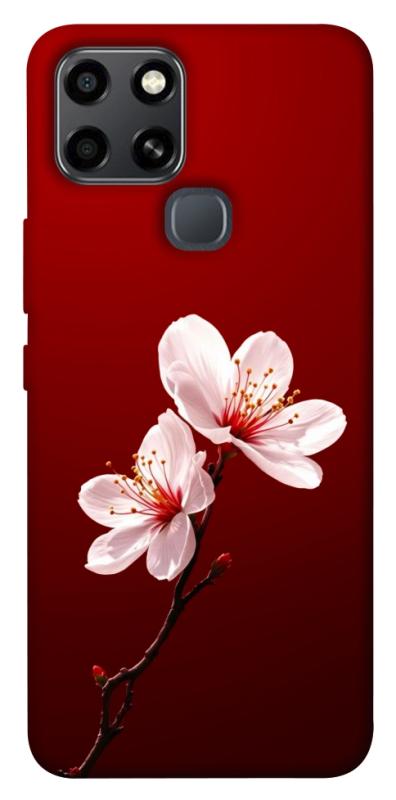 Чехол itsPrint Sakura red для Infinix Smart 6, цветы, купить оптом с доставкой