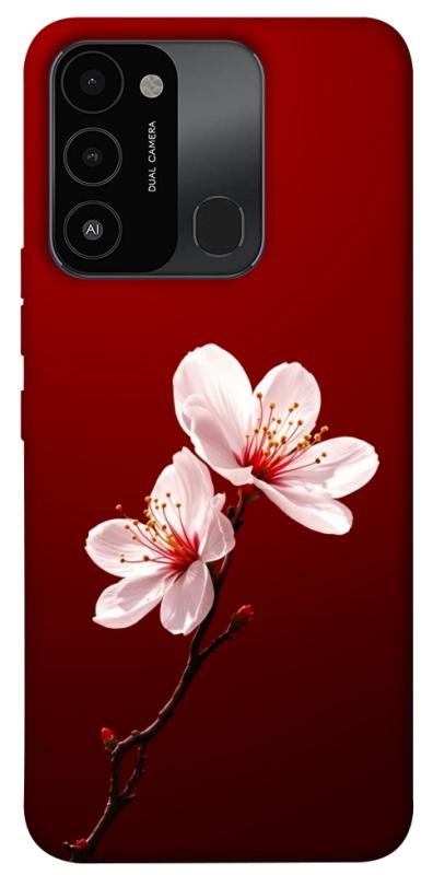 Чехол itsPrint Sakura red для Tecno Spark Go 2022 (KG5m), цветы, купить оптом с доставкой