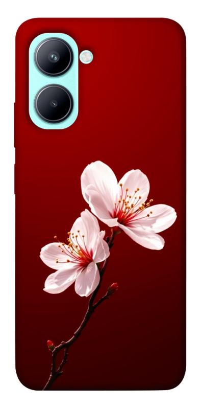 Чехол itsPrint Sakura red для Realme C33, цветы, купить оптом с доставкой