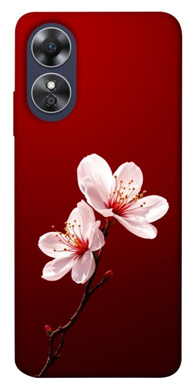 Чехол itsPrint Sakura red для Oppo A17, цветы, купить оптом с доставкой