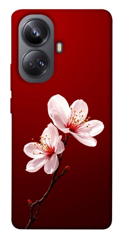 Чехол itsPrint Sakura red для Realme 10 Pro+, цветы, купить оптом с доставкой