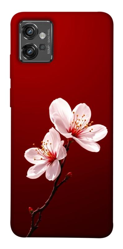 Чехол itsPrint Sakura red для Motorola Moto G32, цветы, купить оптом с доставкой