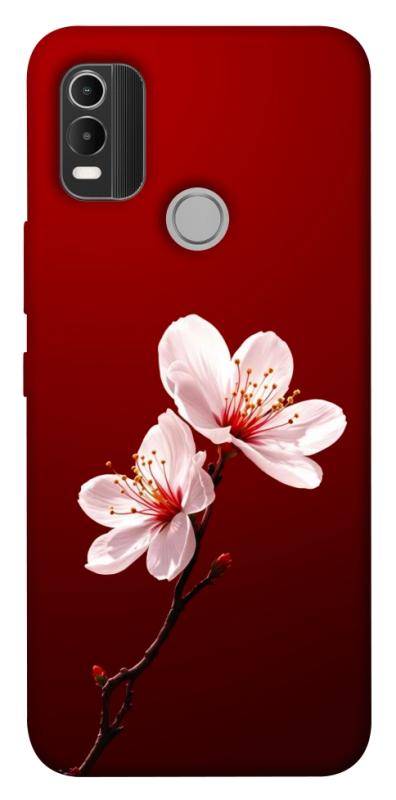 Чехол itsPrint Sakura red для Nokia C21 Plus, цветы, купить оптом с доставкой