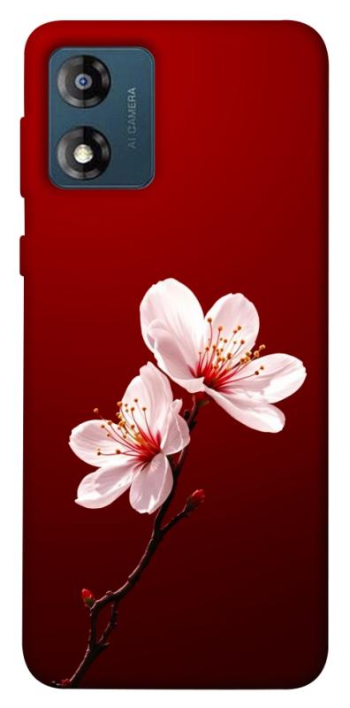 Чехол itsPrint Sakura red для Motorola Moto E13, цветы, купить оптом с доставкой