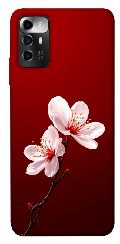 Чехол itsPrint Sakura red для ZTE Blade V40 Vita, цветы, купить оптом с доставкой