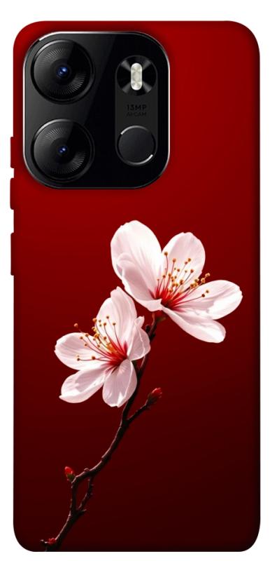 Чехол itsPrint Sakura red для Tecno Spark Go 2023, цветы, купить оптом с доставкой