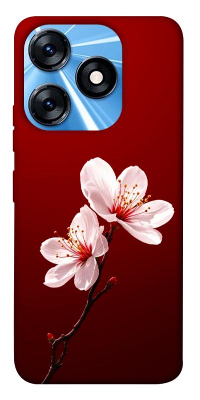 Чохол itsPrint Sakura red для TECNO Spark 10 Pro, квіти, купити оптом з доставкою