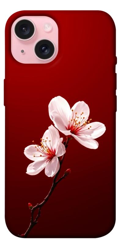 Чехол itsPrint Sakura red для Apple iPhone 15 (6.1"), цветы, купить оптом с доставкой