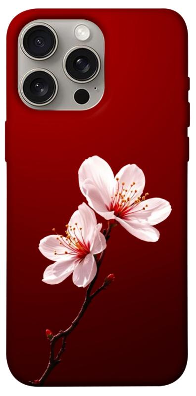 Чехол itsPrint Sakura red для Apple iPhone 15 Pro Max (6.7"), цветы, купить оптом с доставкой
