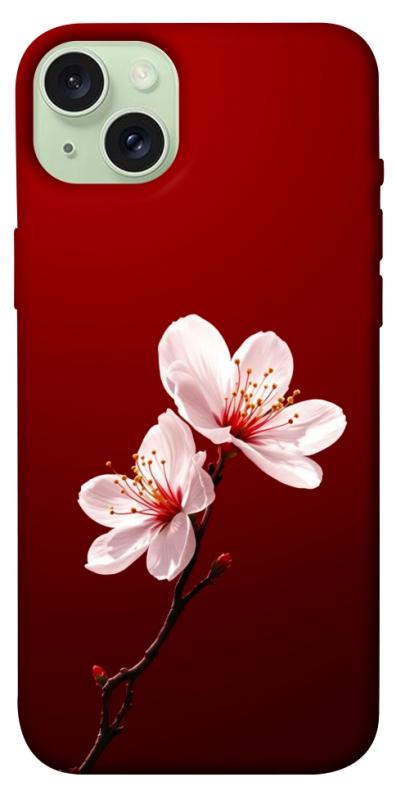 Чехол itsPrint Sakura red для Apple iPhone 15 Plus (6.7"), цветы, купить оптом с доставкой