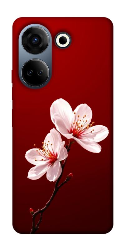 Чехол itsPrint Sakura red для TECNO Camon 20 Pro (CK7n), цветы, купить оптом с доставкой