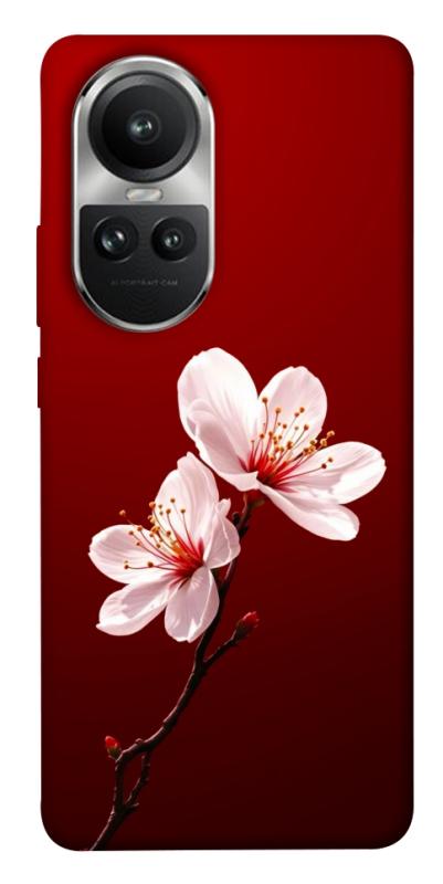 Чехол itsPrint Sakura red для Oppo Reno 10, цветы, купить оптом с доставкой