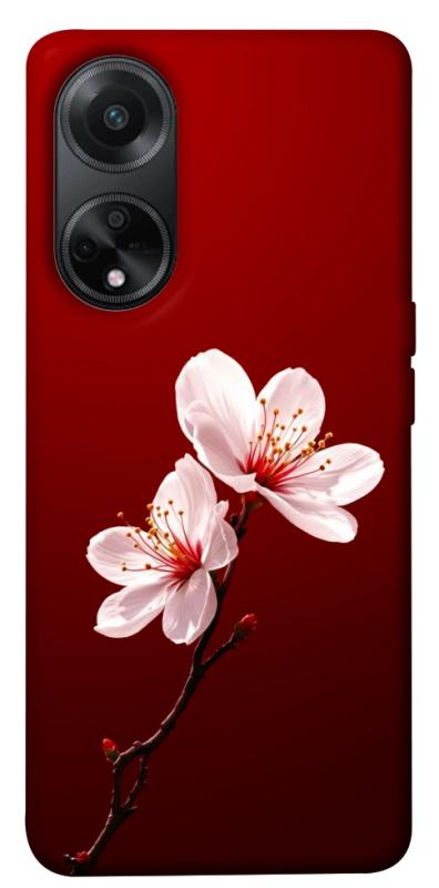 Чехол itsPrint Sakura red для Oppo A58 4G, цветы, купить оптом с доставкой
