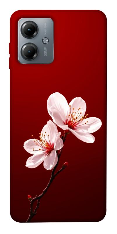 Чехол itsPrint Sakura red для Motorola Moto G14, цветы, купить оптом с доставкой