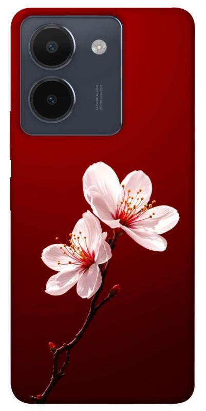 Чехол itsPrint Sakura red для Vivo Y36, цветы, купить оптом с доставкой