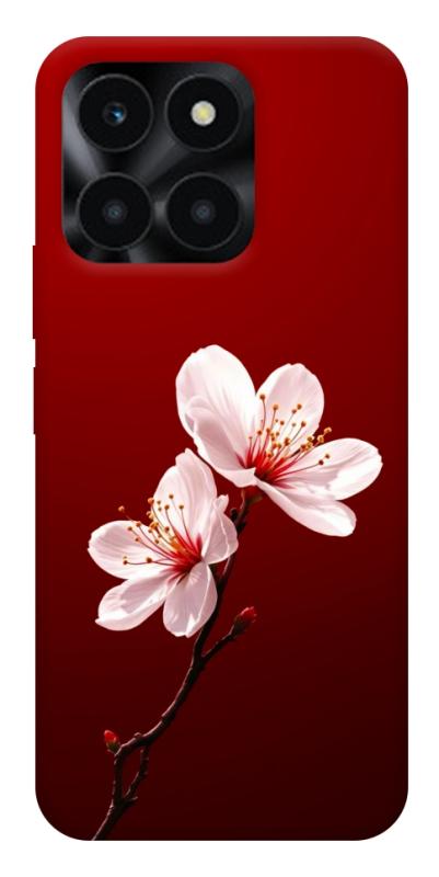 Чехол itsPrint Sakura red для Huawei Honor X6a, цветы, купить оптом с доставкой
