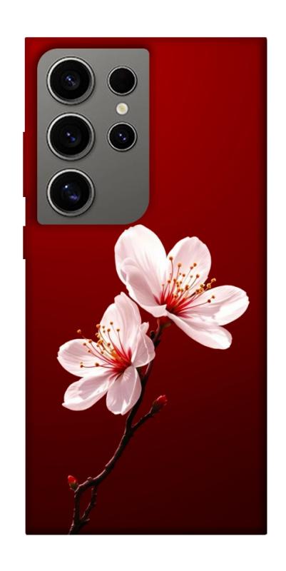 Чехол itsPrint Sakura red для Samsung Galaxy S24 Ultra, цветы, купить оптом с доставкой