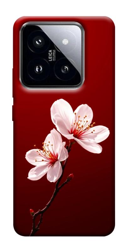 Чохол itsPrint Sakura red для Xiaomi 14 Pro, квіти, купити оптом з доставкою