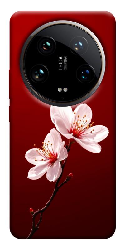 Чехол itsPrint Sakura red для Xiaomi 14 Ultra, цветы, купить оптом с доставкой