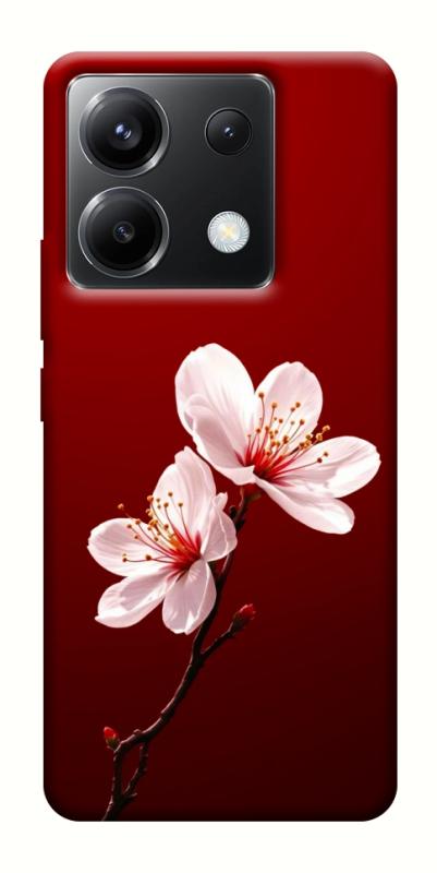 Чехол itsPrint Sakura red для Xiaomi Poco X6, цветы, купить оптом с доставкой