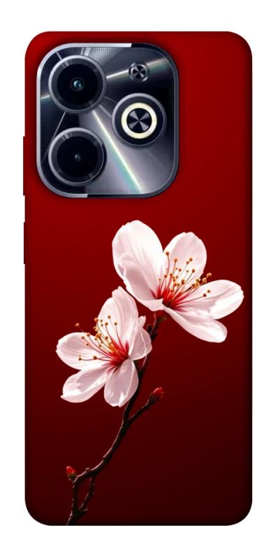 Чехол itsPrint Sakura red для Infinix Hot 40i, цветы, купить оптом с доставкой