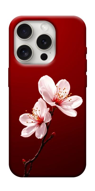 Чехол itsPrint Sakura red для Apple iPhone 16 Pro (6.3"), цветы, купить оптом с доставкой